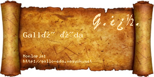 Galló Éda névjegykártya